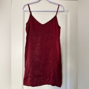 Hollister Red Satin Slip Dress Size S